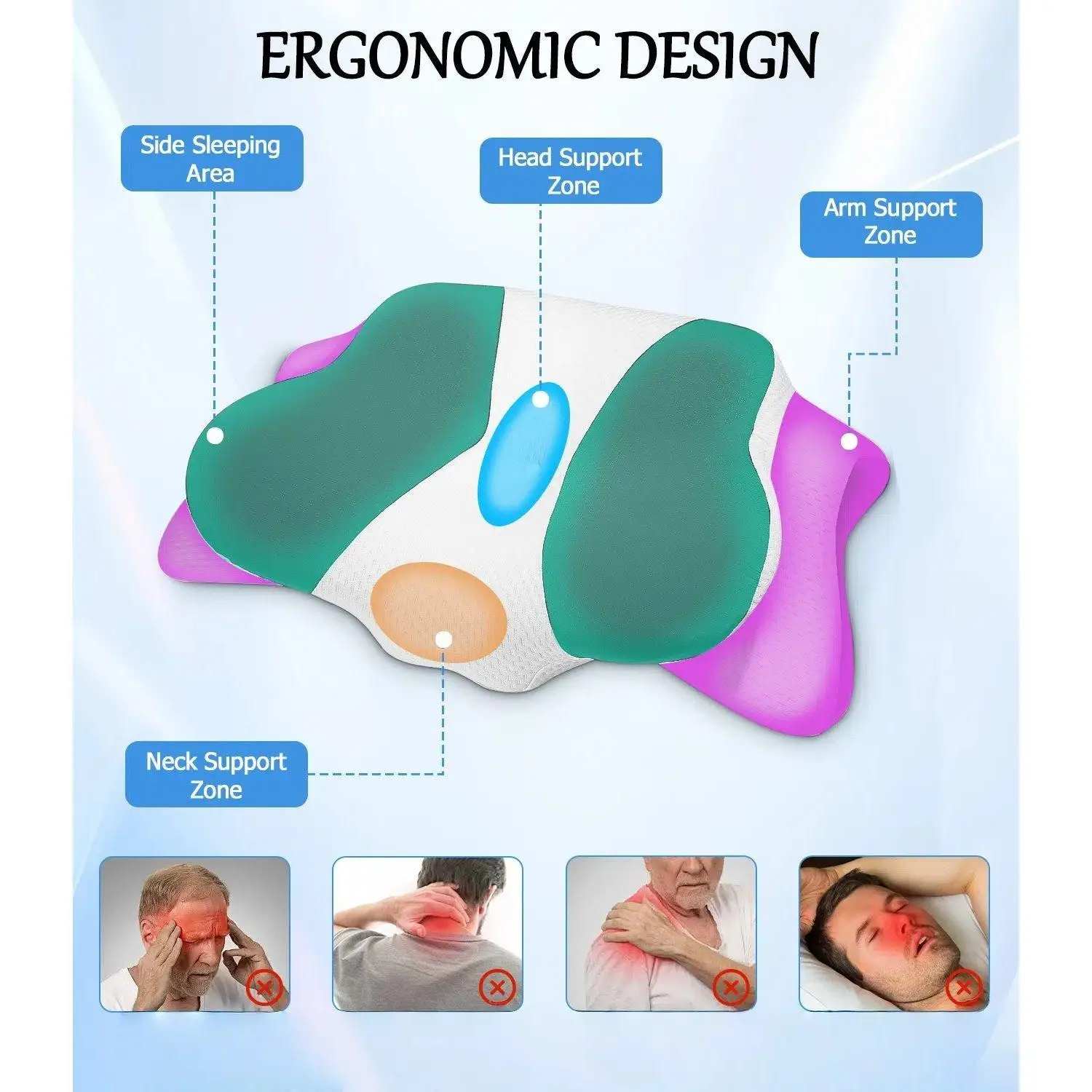 Nackenkissen aus Memory-Schaum, ergonomisch – Bild 4
