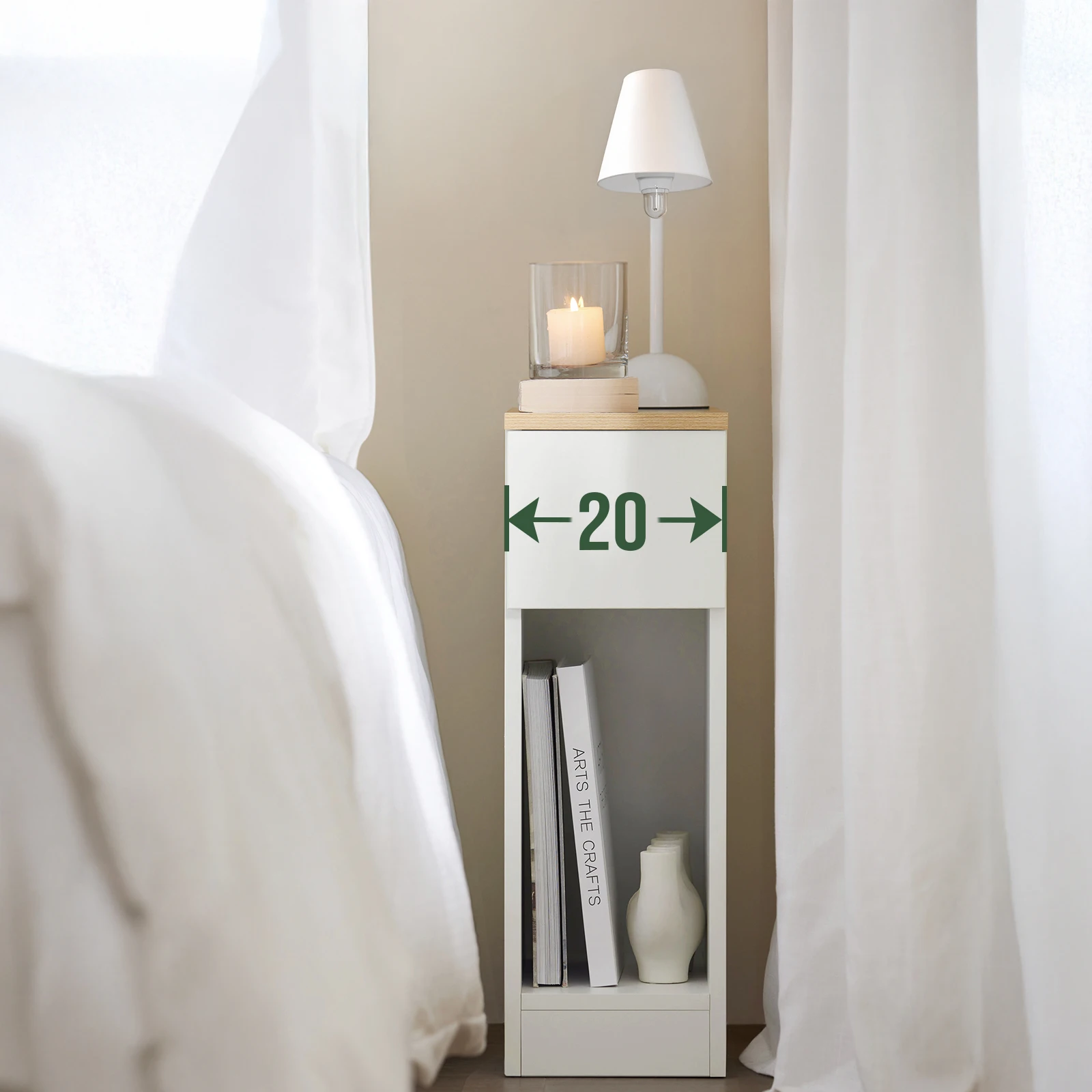 SoBuy Nachttisch 2er-Set mit Schublade (FBT111) – Bild 6