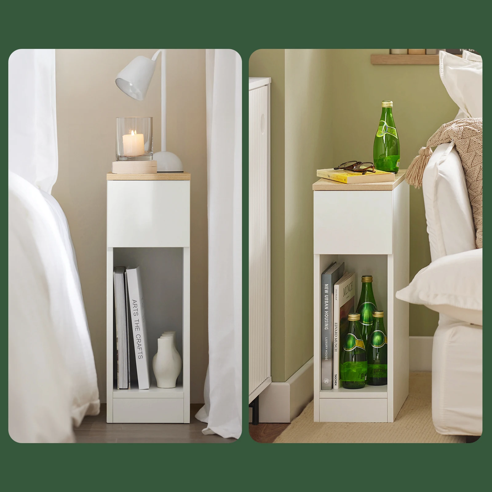 SoBuy Nachttisch 2er-Set mit Schublade (FBT111) – Bild 5