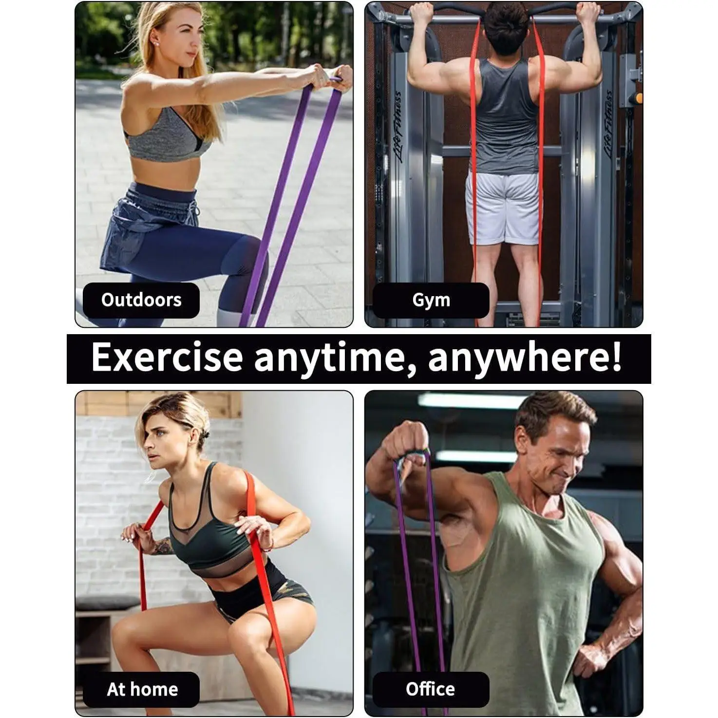 Fitnessbänder-Set aus TPE, 4 Stück – Bild 5