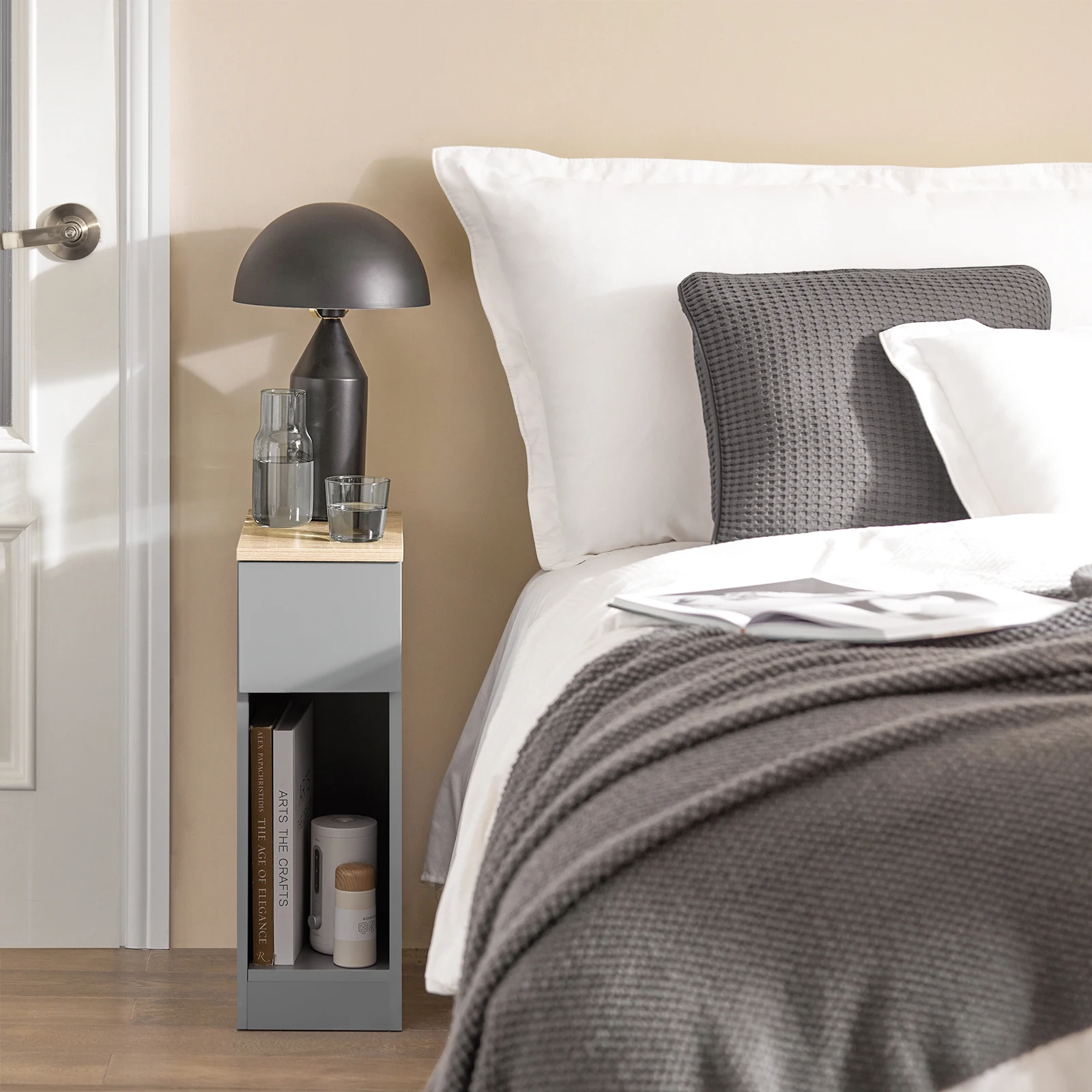 SoBuy Nachttisch 2er-Set mit Schublade (FBT111) – Bild 9