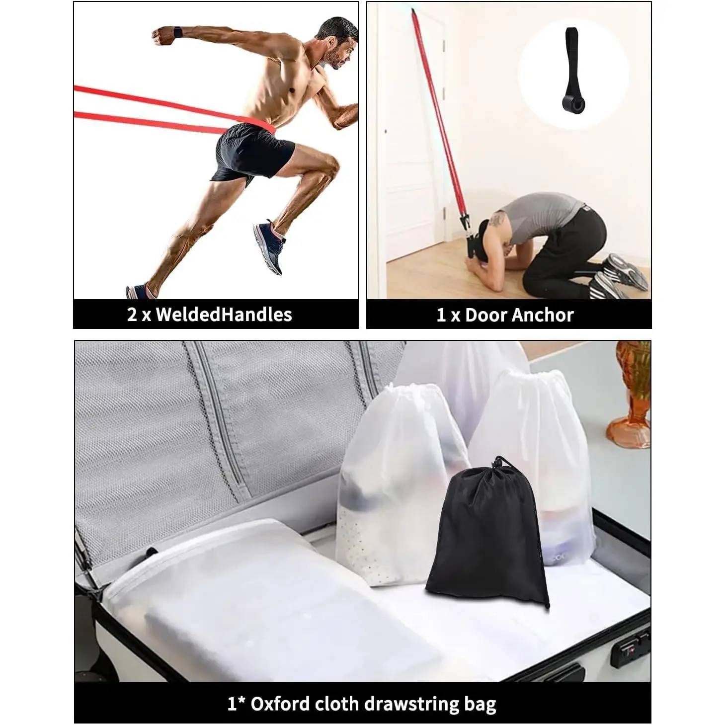 Fitnessbänder-Set aus TPE, 4 Stück – Bild 2