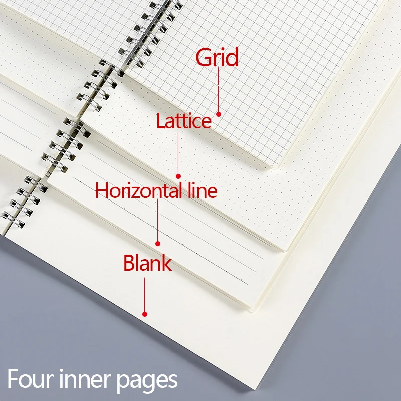 Spiral-Notizbuch A5/A6/B5, liniert, gepunktet oder kariert – Bild 2