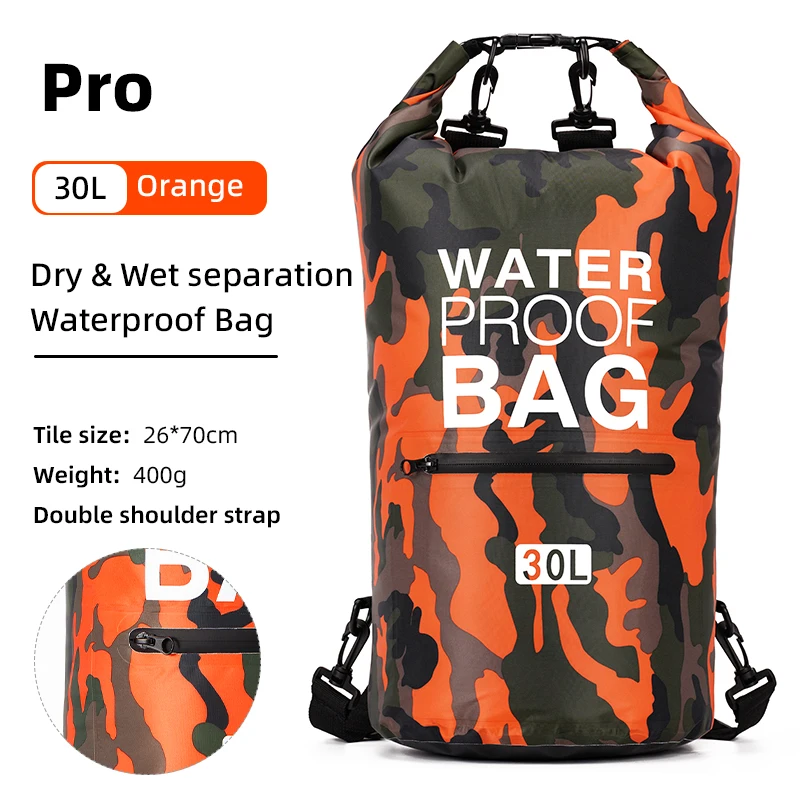 Wasserdichter Packsack 15 oder 30 L mit Nassfach – Bild 17