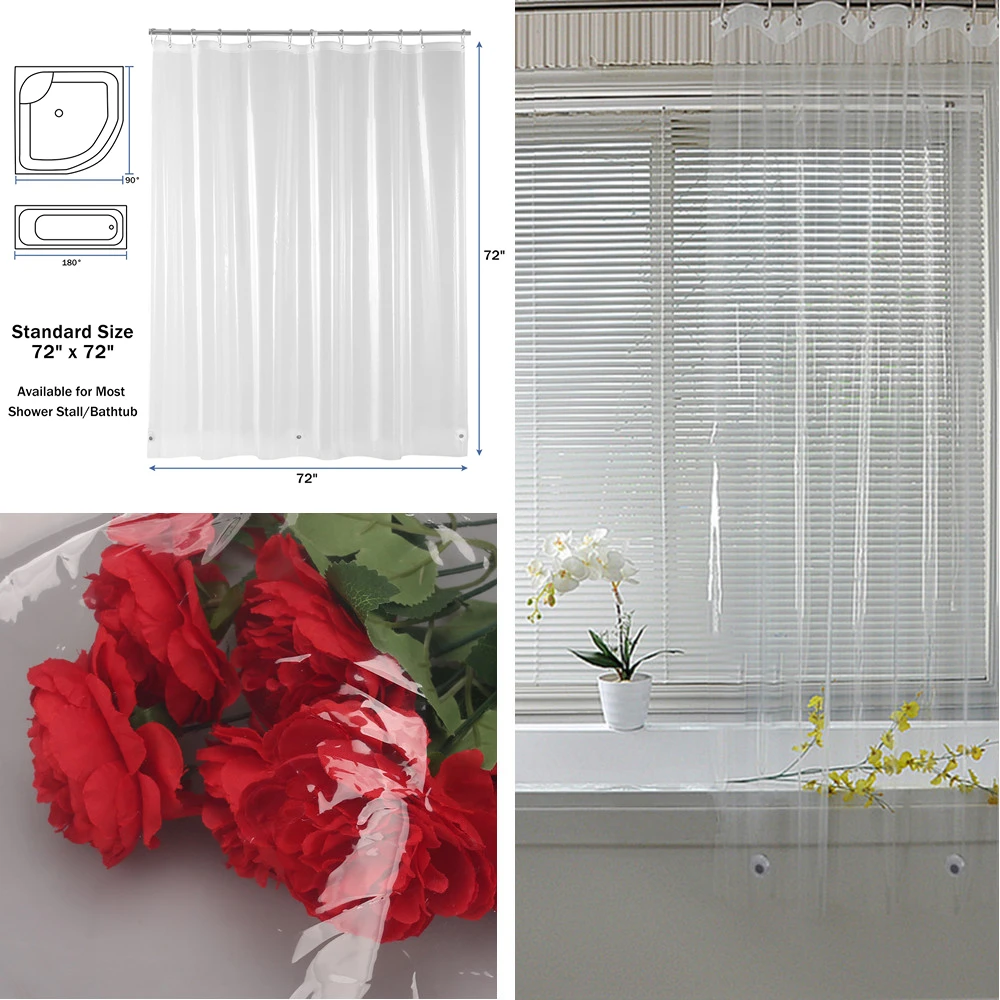 Duschvorhang aus PEVA, transparent und wasserdicht – Bild 2