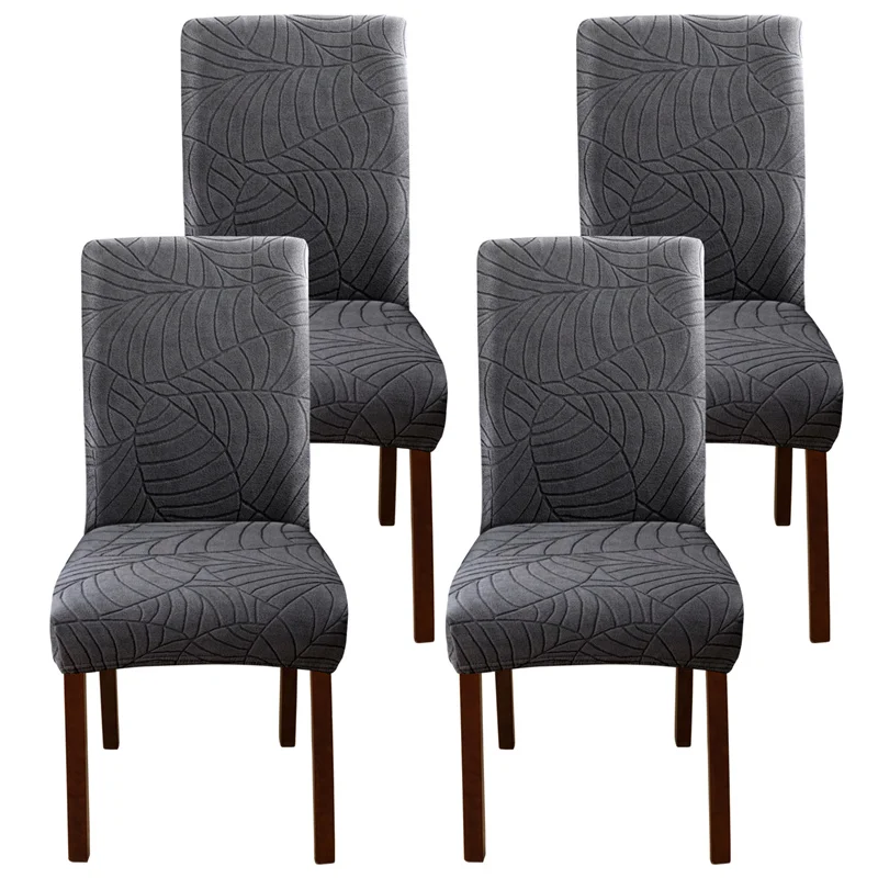 Stuhlhussen mit Blatt-Jacquard, dehnbar (1, 4 oder 6 Stück) – Bild 12