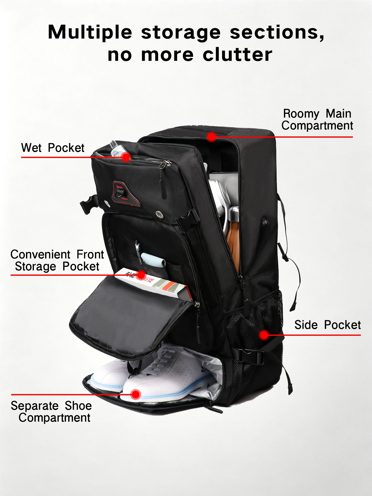 Reiserucksack mit großem Volumen und Laptopfach bis 17 Zoll – Bild 3