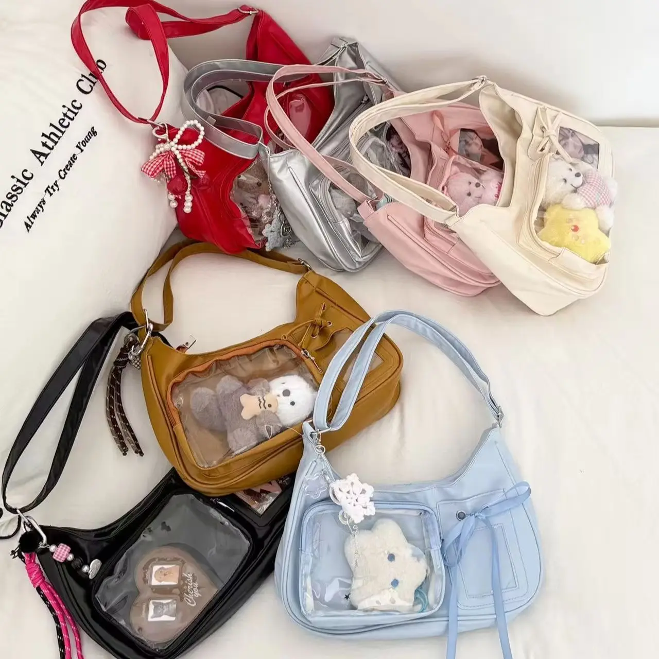 Transparente Schultertasche im Y2K-Stil – Bild 2