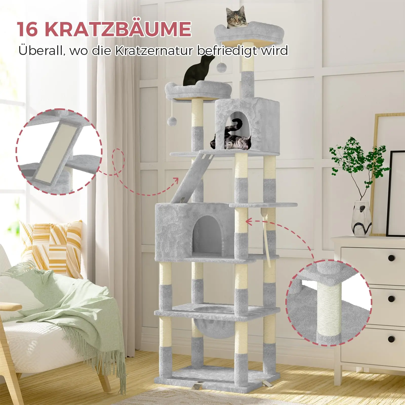 Oak & Tea XXL-Kratzbaum 208 cm – Bild 2