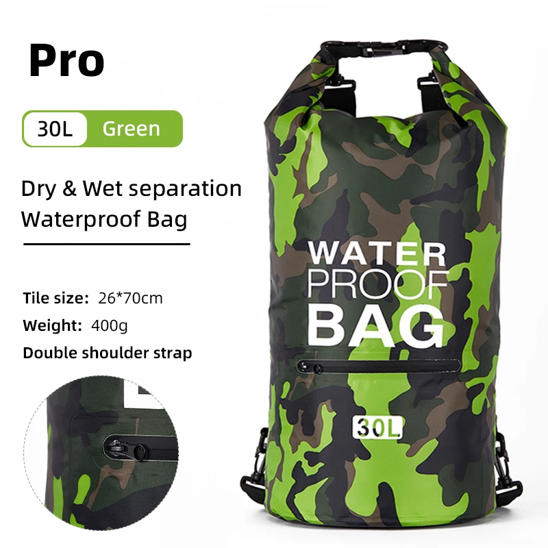 Wasserdichter Packsack 15 oder 30 L mit Nassfach – Bild 20