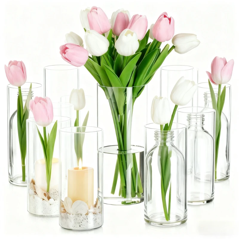 Glasvasen-Set, 15 Stück, zylindrisch – Bild 2