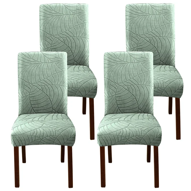Stuhlhussen mit Blatt-Jacquard, dehnbar (1, 4 oder 6 Stück) – Bild 3