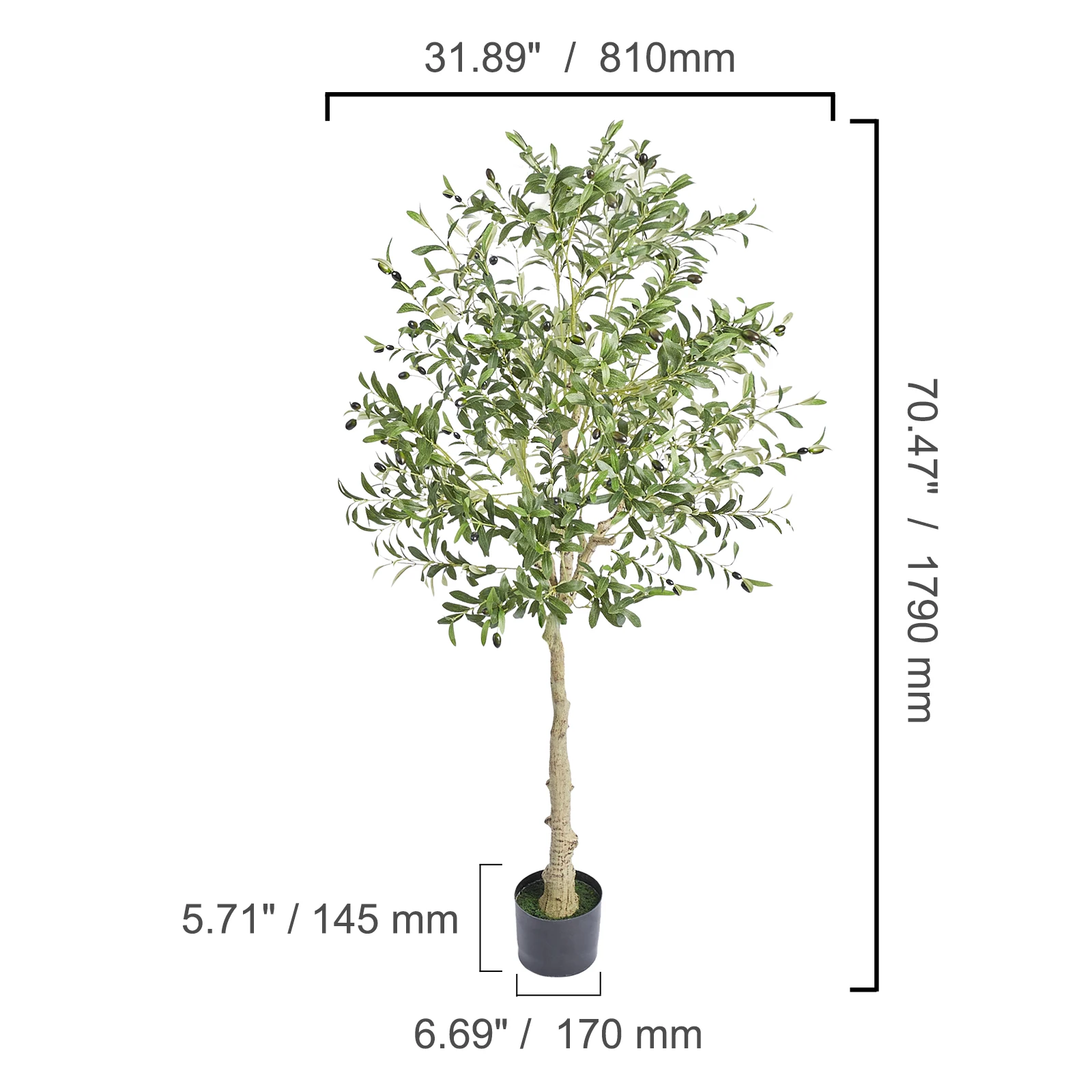 SucceBuy künstlicher Olivenbaum, 120 bis 180 cm hoch – Bild 9