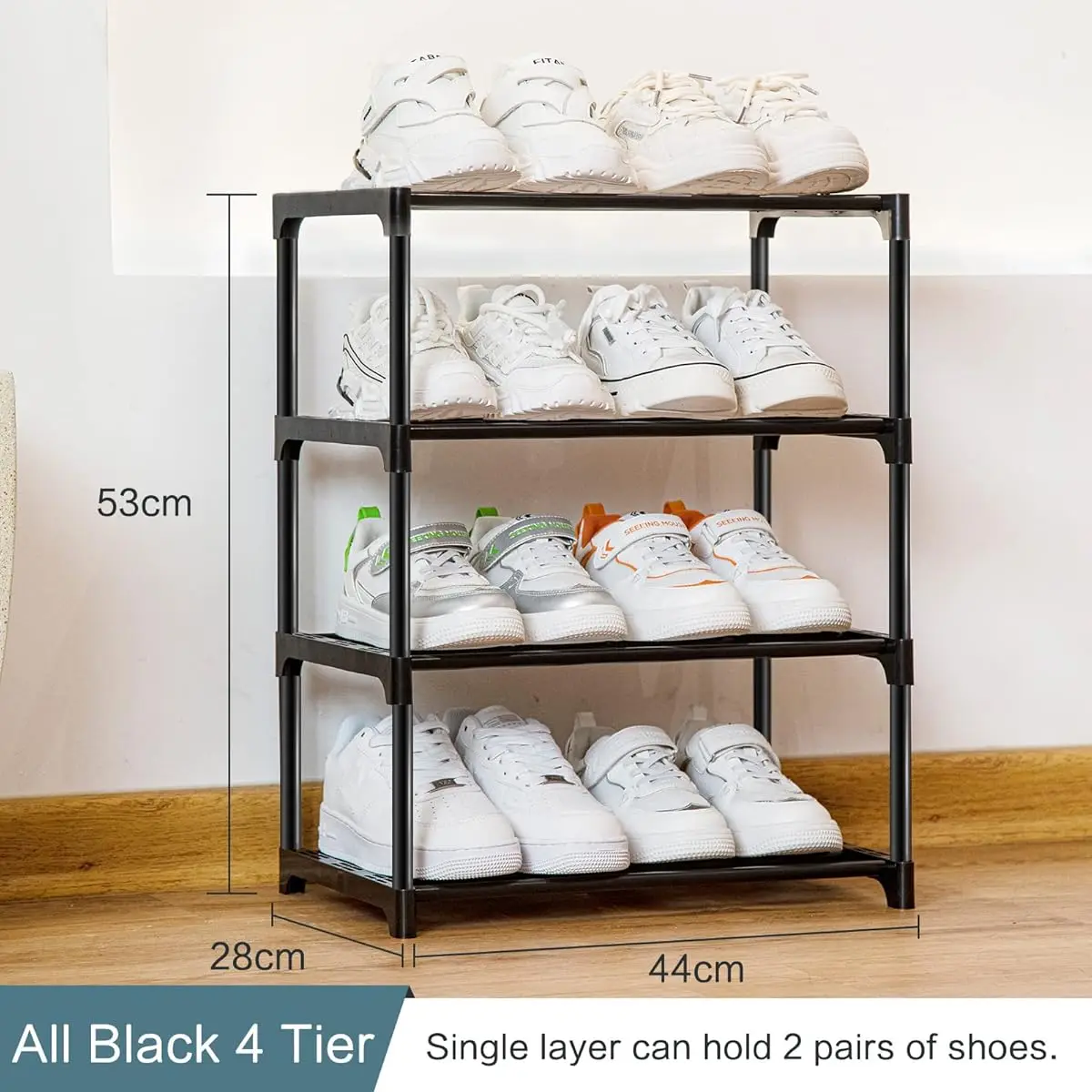 Schuhregal mit 4 Ebenen, tragbar – Bild 3