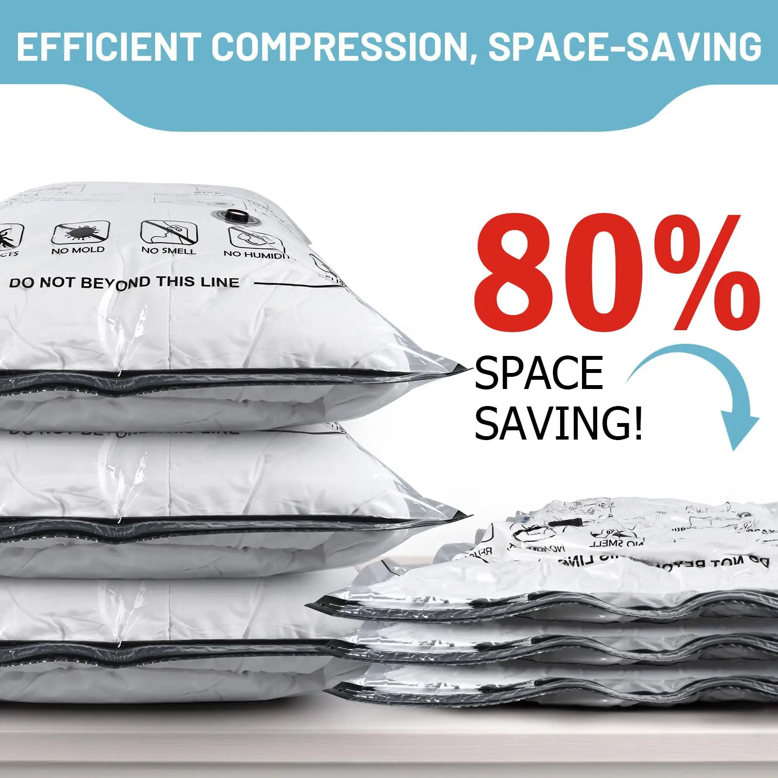 Vakuumbeutel 5er-Pack, platzsparend – Bild 2