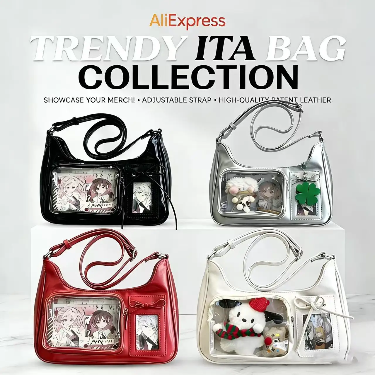 Transparente Schultertasche im Y2K-Stil – Bild 6