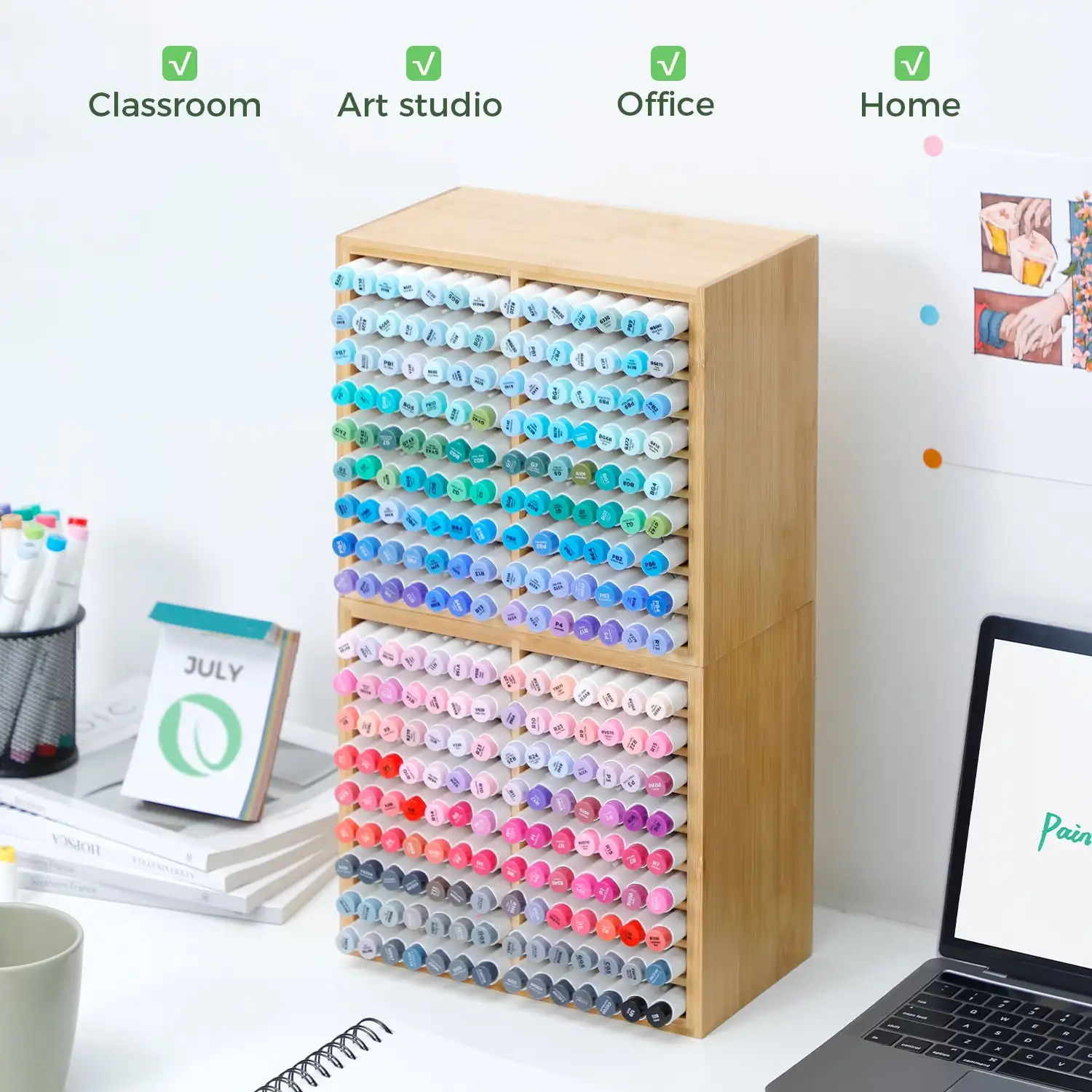 Ohuhu Stifteorganizer aus Bambus – Bild 3