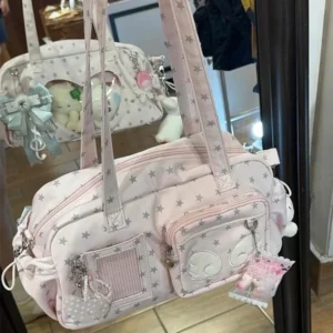 Transparente Schultertasche im Japan-Stil mit Sternenmuster