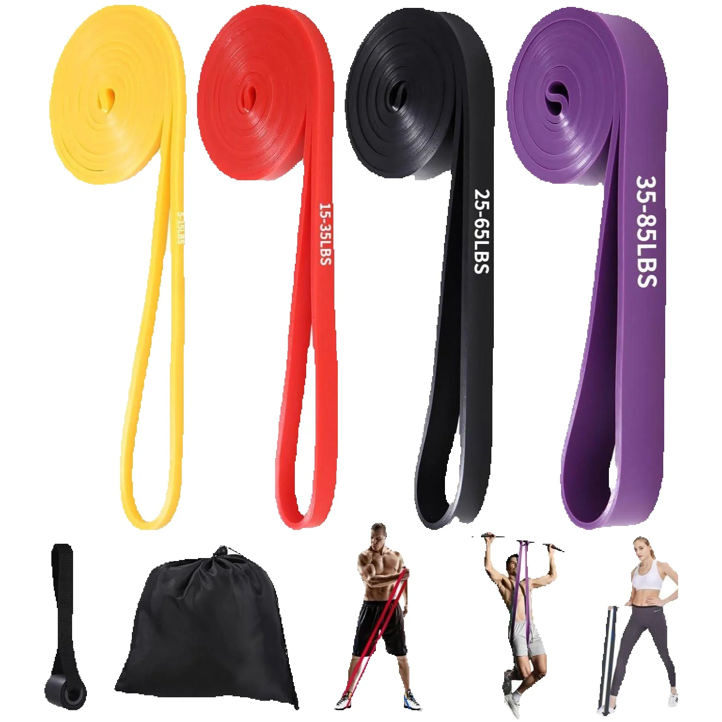 Fitnessbänder-Set aus TPE, 4 Stück – Bild 7