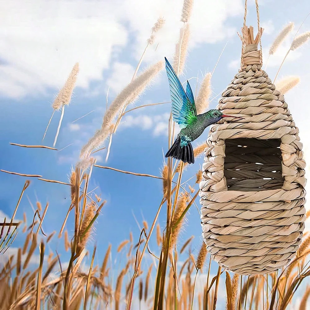 Handgeflochtenes Vogelhaus zur Deko – Bild 3