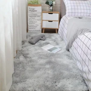 Flauschiger Teppich fürs Schlafzimmer, rutschfest