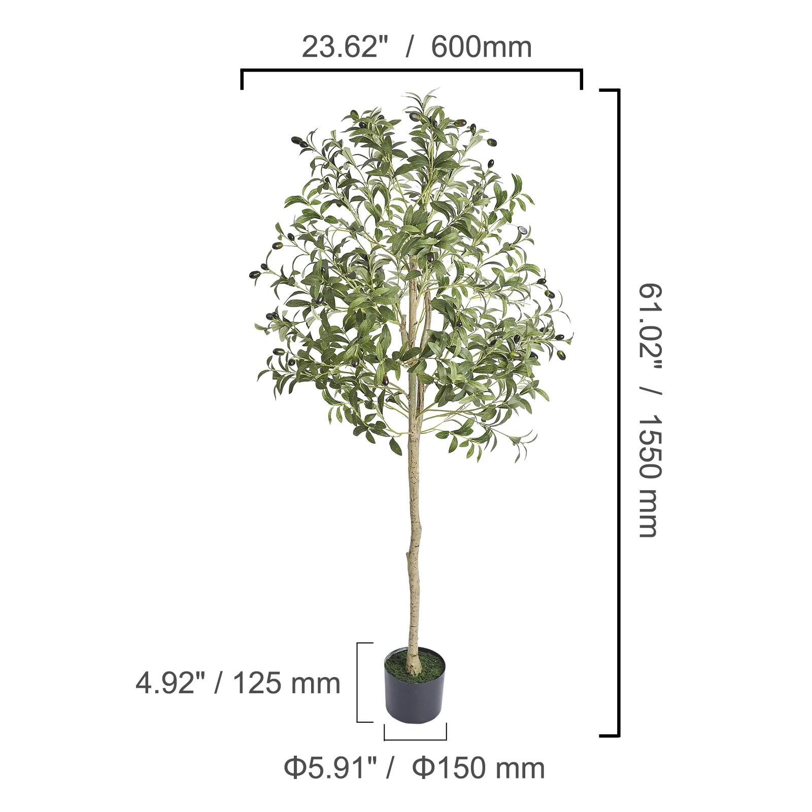 SucceBuy künstlicher Olivenbaum, 120 bis 180 cm hoch – Bild 11