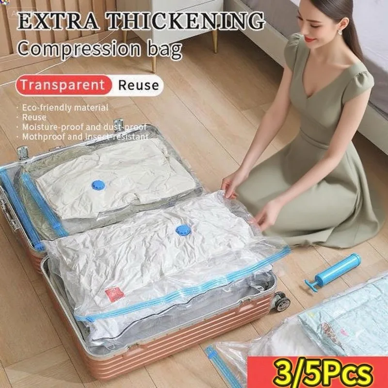 Vakuumbeutel für Kleidung und Bettwäsche, 3 oder 5 Stück