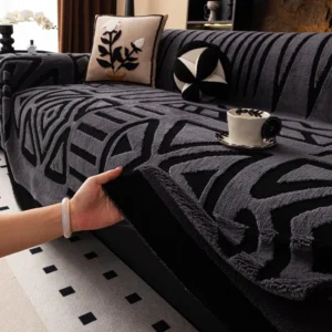 Flauschige Boho-Sofadecke aus Fleece