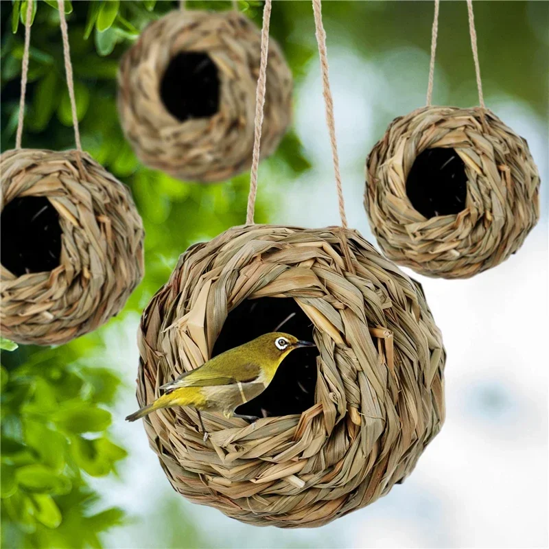 Vogelnest aus Gras zum Aufhängen – Bild 2
