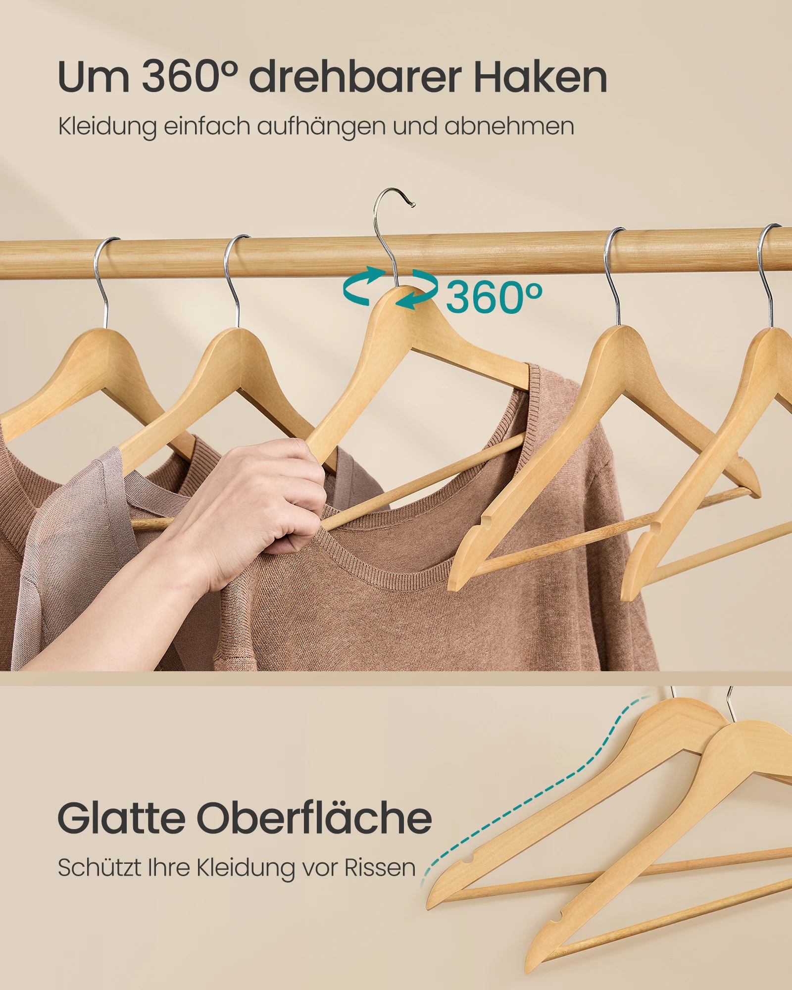 SONGMICS Holz-Kleiderbügel, 30er-Set – Bild 5