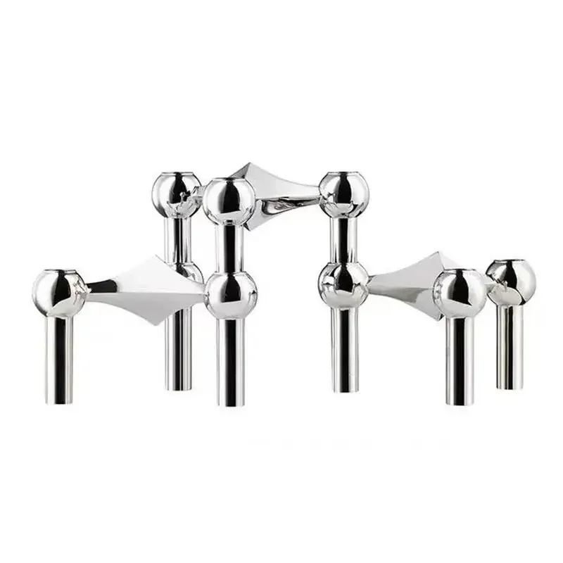 Kerzenhalter aus Metall im Molekül-Design – Bild 8