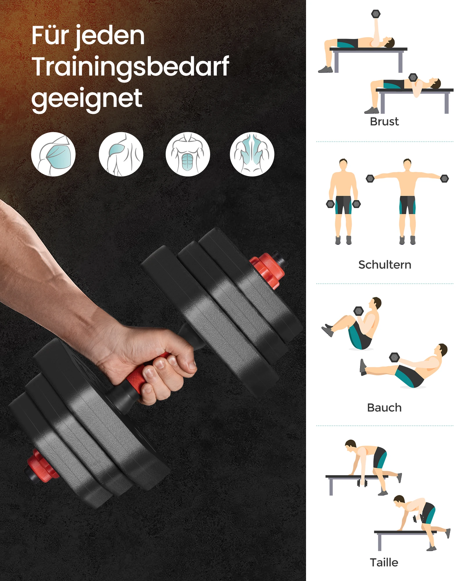 SONGMICS Hantelset Sechskant – Bild 3
