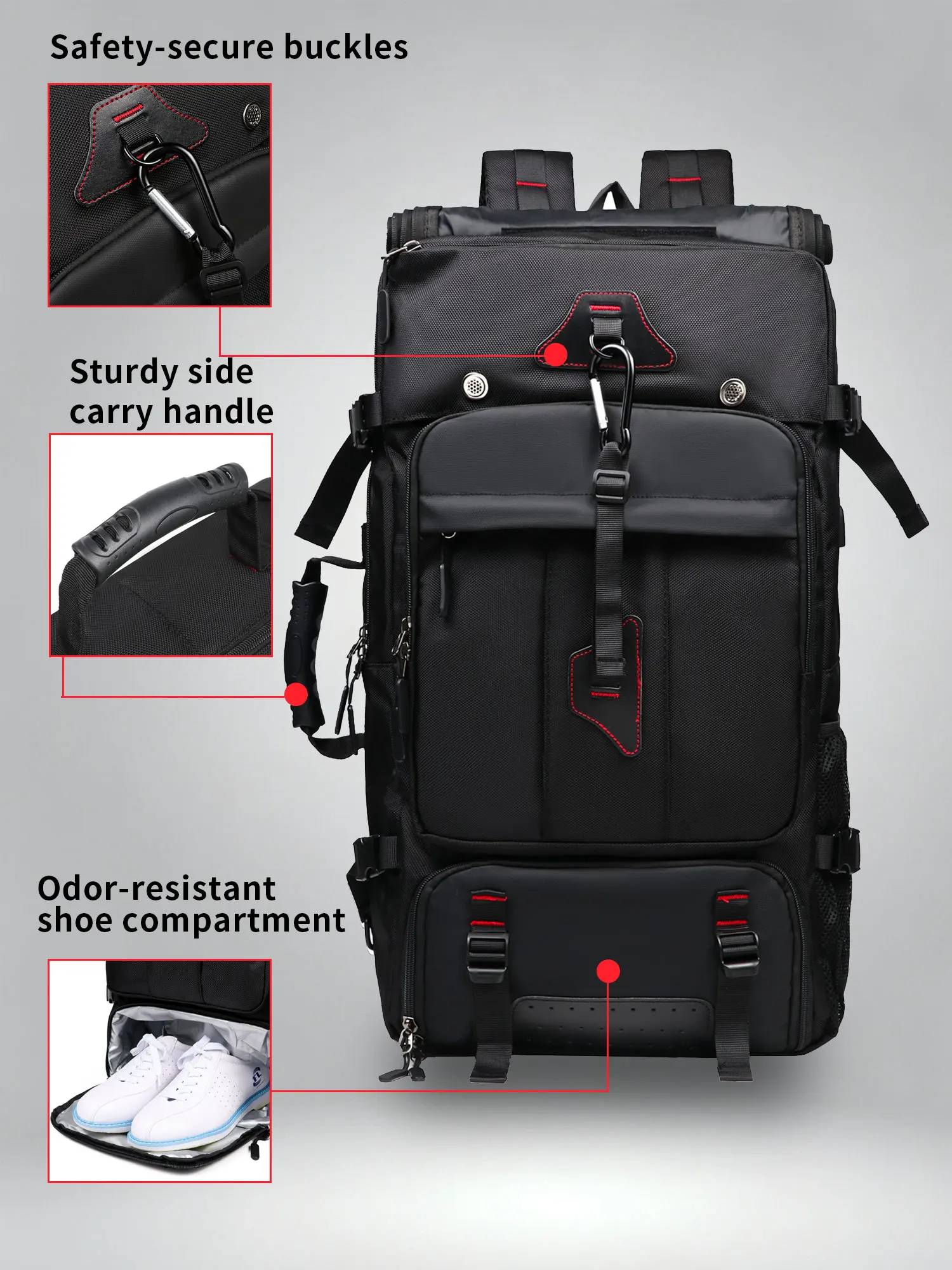 Reiserucksack mit großem Volumen und Laptopfach bis 17 Zoll – Bild 5