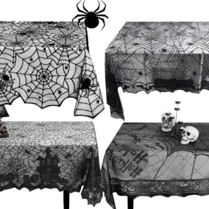 Halloween-Tischläufer aus Spitze, Spinnennetz