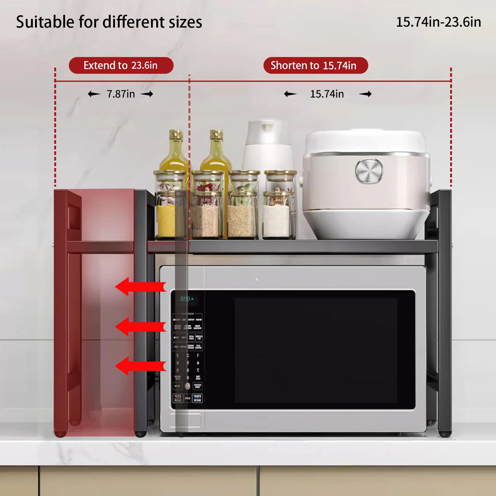 Ausziehbares Küchenregal 42–64 cm – Bild 5