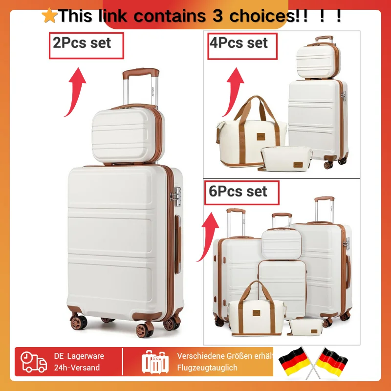 KONO Kofferset mit Beautycase (2, 4 oder 6 Teile)