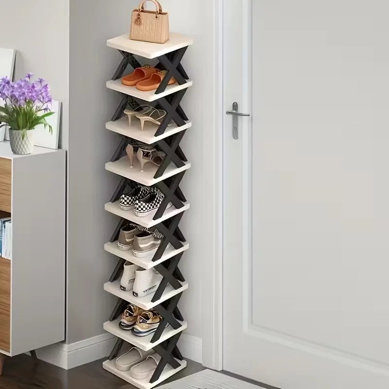 Platzsparendes Eck-Schuhregal mit 6 oder 9 Ebenen – Bild 3