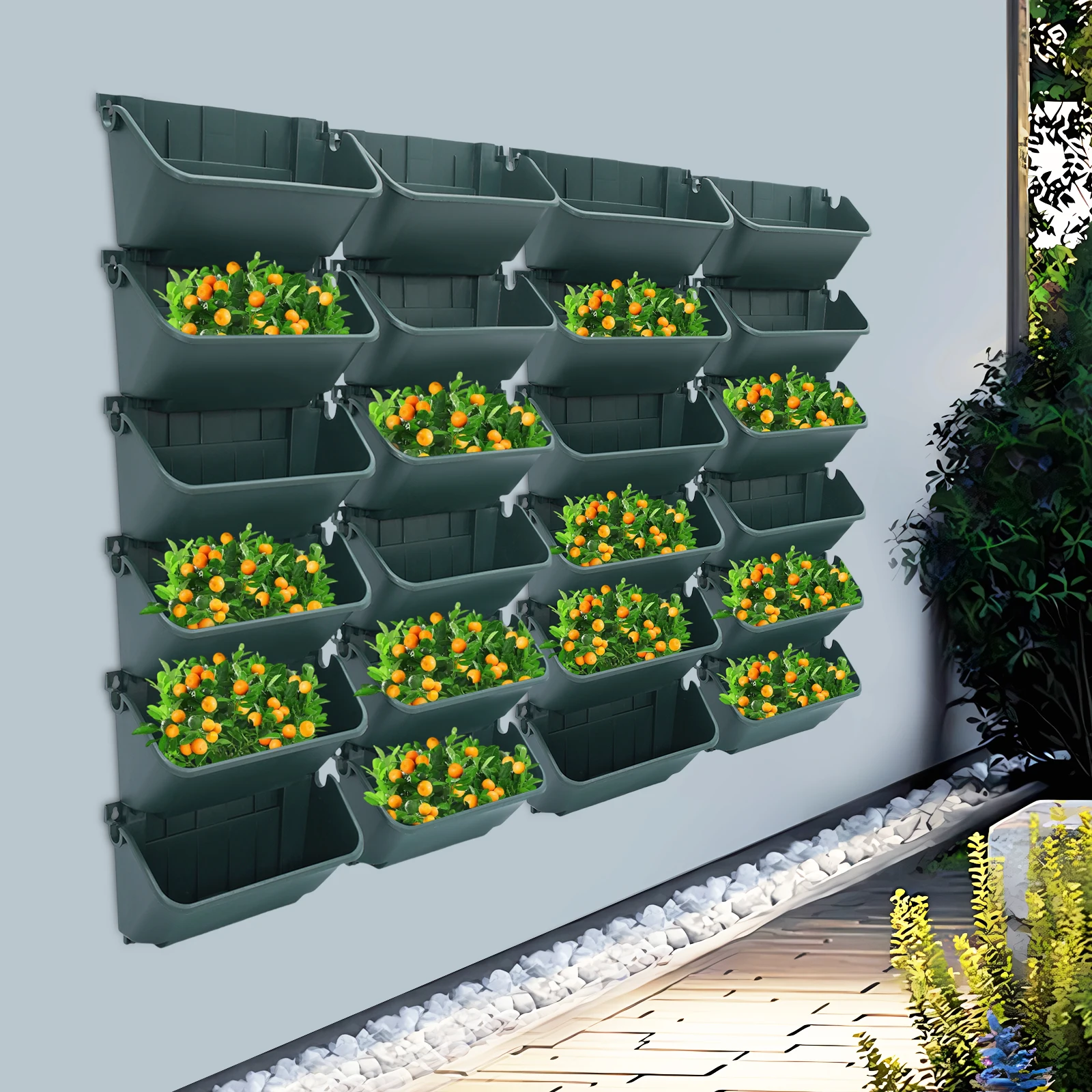 Vertikaler Garten: 24 Pflanztaschen zum Aufhängen