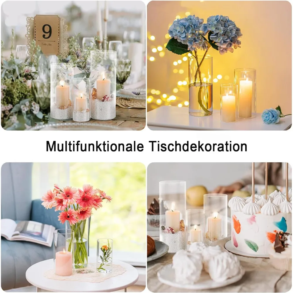 Glasvasen-Set, 15 Stück, zylindrisch – Bild 6