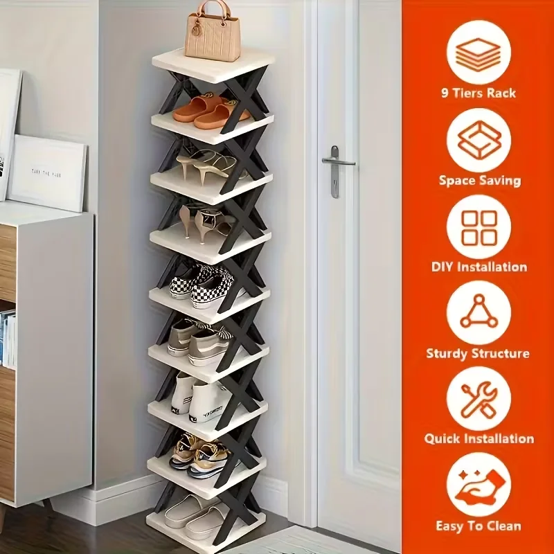 Platzsparendes Eck-Schuhregal mit 6 oder 9 Ebenen – Bild 7