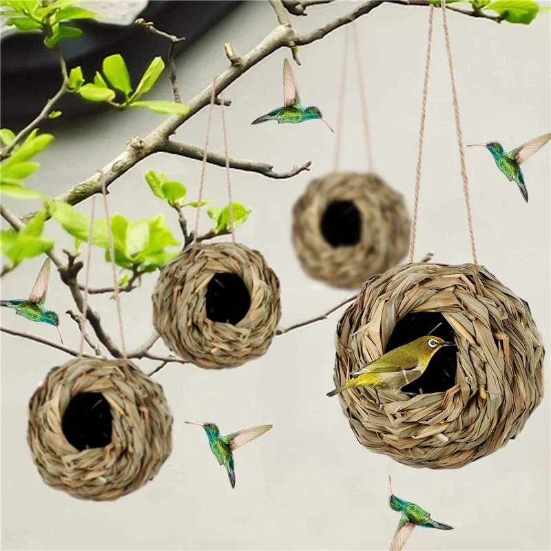 Vogelnest aus Gras zum Aufhängen – Bild 3