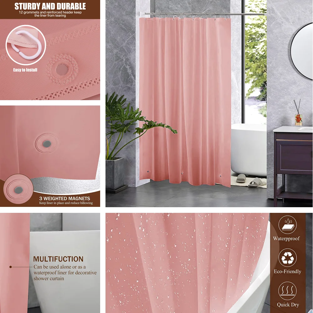 Duschvorhang aus PEVA, transparent und wasserdicht – Bild 6