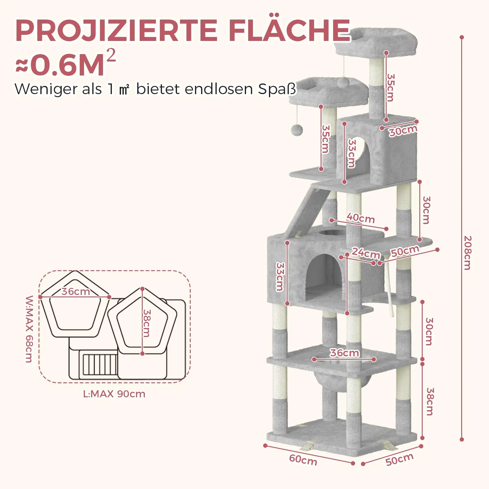 Oak & Tea XXL-Kratzbaum 208 cm – Bild 3