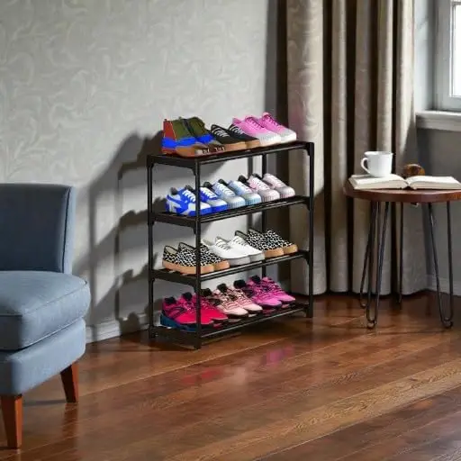 Schuhregal mit 4 Ebenen, tragbar – Bild 7
