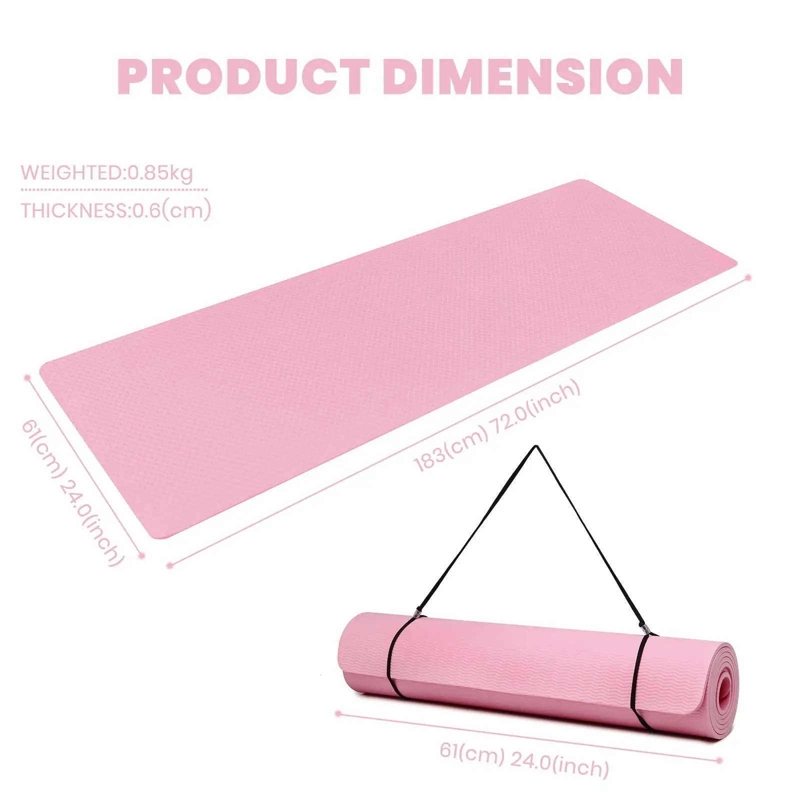Good Nite Yogamatte, rutschfest, 183 cm – Bild 2