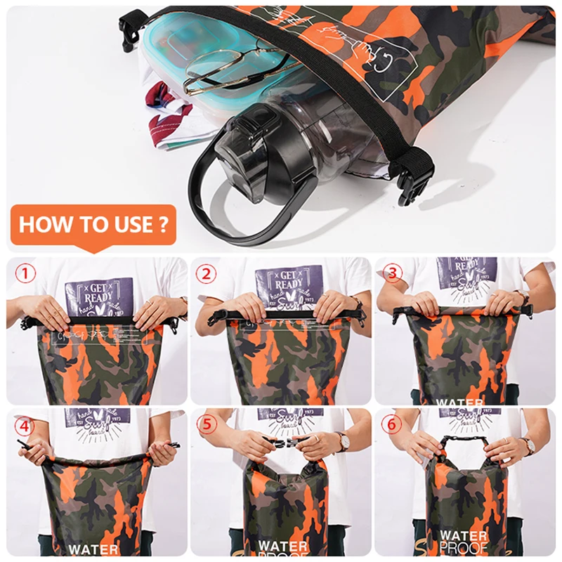 Wasserdichter Packsack 15 oder 30 L mit Nassfach – Bild 6