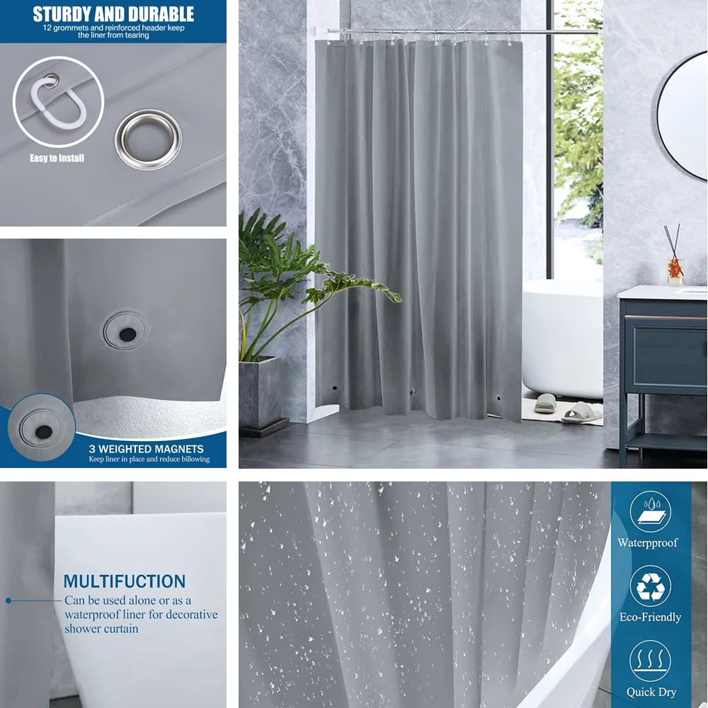 Duschvorhang aus PEVA, transparent und wasserdicht – Bild 5