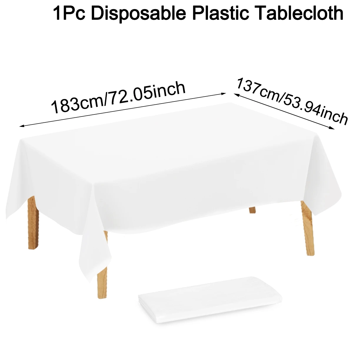 Weiße Tischdecke 183 x 137 cm (Einweg) – Bild 7