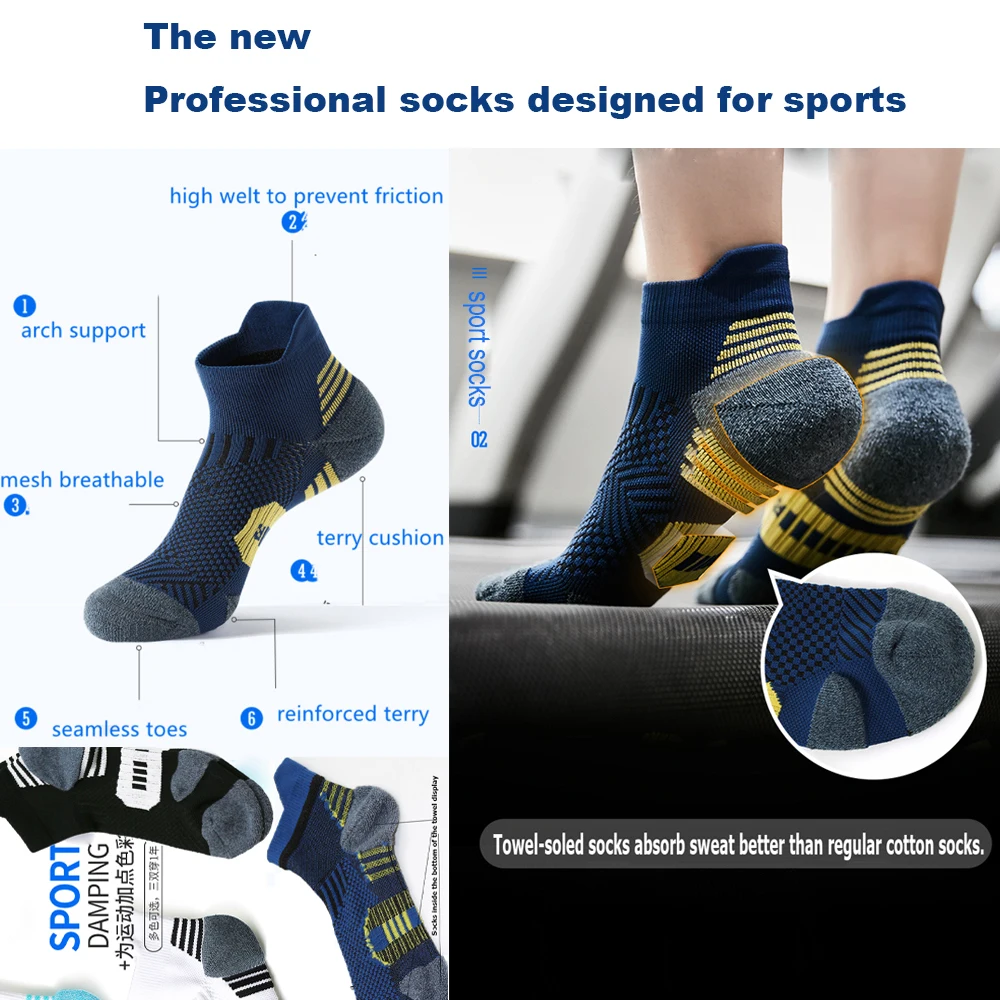 Sportsocken mit Frotteesohle, rutschfest, 3 Paar – Bild 2
