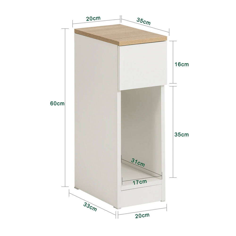 SoBuy Nachttisch 2er-Set mit Schublade (FBT111) – Bild 3